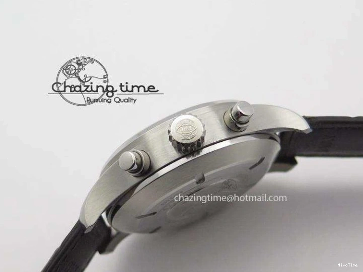 MIROTIME 0204 Cozy Pilot Chrono SS IW387802 V6F 1:1 Best Edition On Brown Leather Strap A 7323